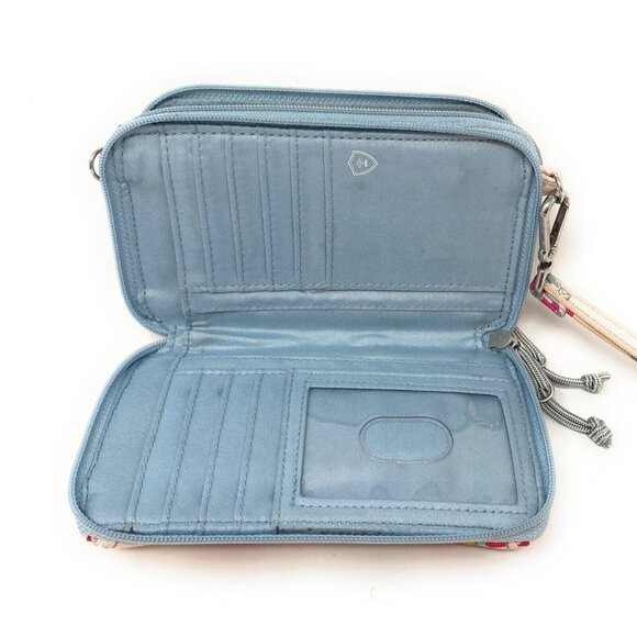 Vera Bradley RFID All in One Wristlet Wallet Tossed Posies Pink - Picture 3 of 5